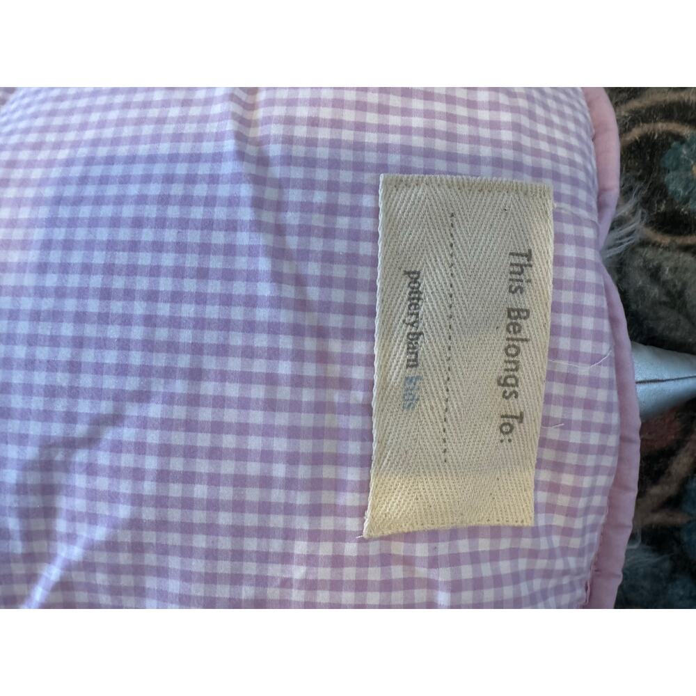 Pottery Barn Shaggy Unicorn Purple Gingham Sleeping Bag “ZOE” Monogram NWT - Picture 7 of 9